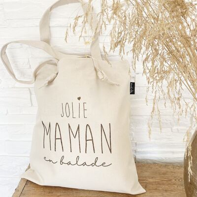 Tote-Bag à nœuds écru " Jolie Maman" -  Fête des mères