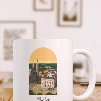 Taza ilustración de la ciudad de Cholet