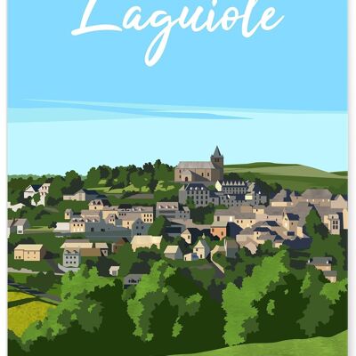 Ilustración del cartel de la ciudad de "Laguiole"
