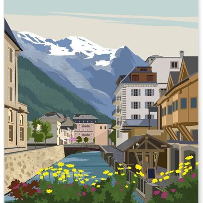 Affiche illustration de la ville de Chamonix - 2