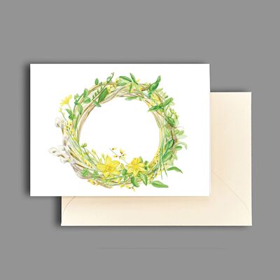 Greeting card Easter wreath