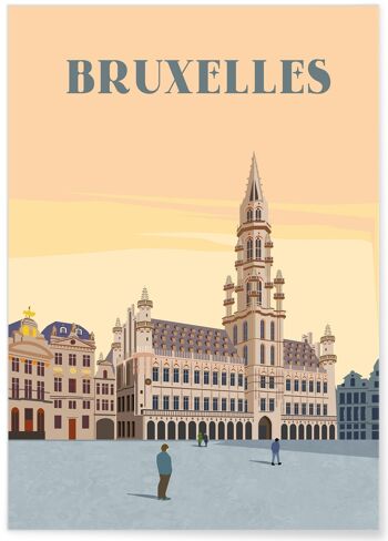 Affiche illustration de la ville de Bruxelles 1