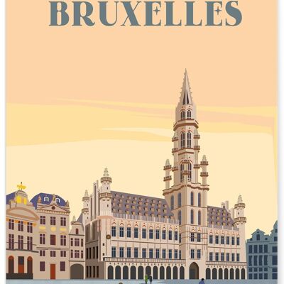 Affiche illustration de la ville de Bruxelles