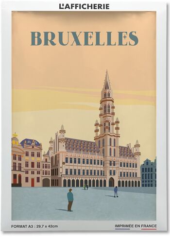 Affiche illustration de la ville de Bruxelles 2