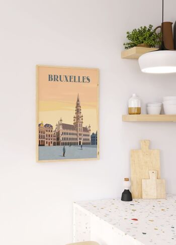 Affiche illustration de la ville de Bruxelles 4