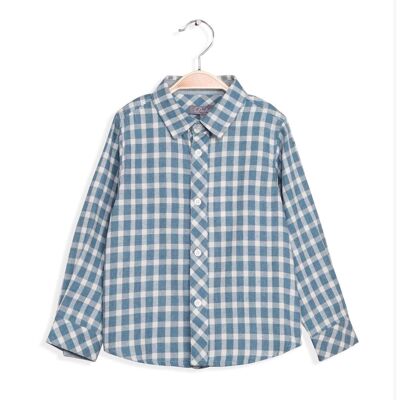 Boy's shirt with blue check pattern