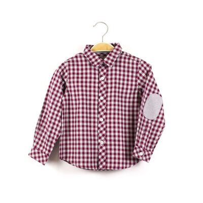 Boy's shirt with gingham check and elbow patches