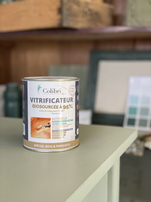 Vitrificateur biosourcé pour parquets, planchers, escaliers et boiseries, incolore, 0,75L