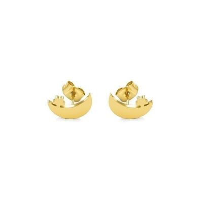 Boucles Oreilles Acier Clous d'Oreilles Motif Lune Étoile