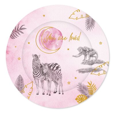 Plates baby animal pink