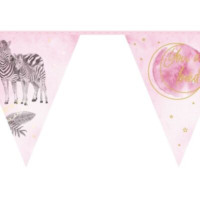 Bandera línea bebé animal rosa