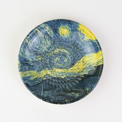 Ceramic plate for grating vegetables and nuts. 	 	Art. VAN GOGH starry night