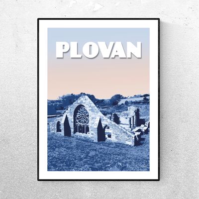 PLOVAN POSTER - The ruins of Languidou - Blue