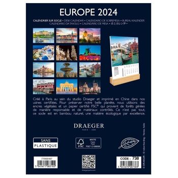 Calendrier sur Socle - Europe - Janvier 2024 à Decembre 2024 4