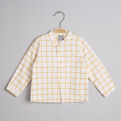 Baby boy's shirt with yellow square print