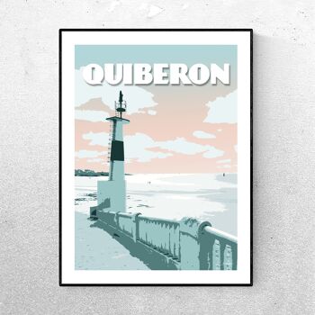 Affiche QUIBERON - Plage - Vert