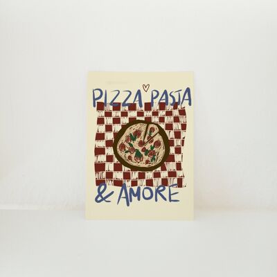 CARTE POSTALE PIZZA, PASTA & AMORE