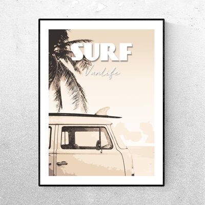 SURF POSTER Vanlife - Beige