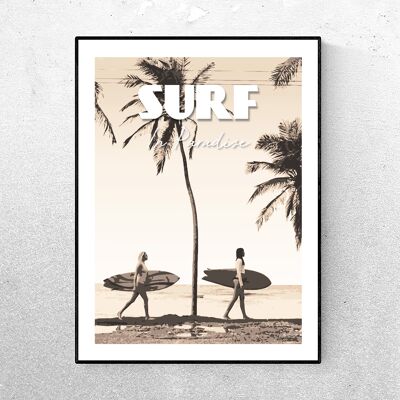 CARTEL DE SURF En el paraíso