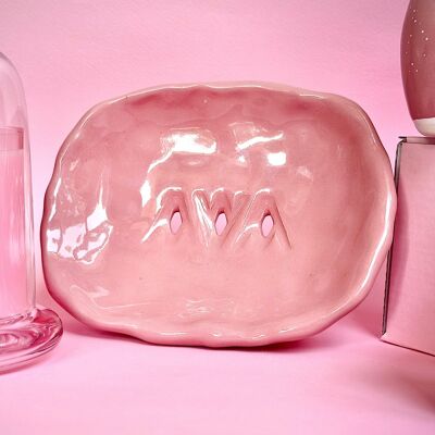 Handmade Hot Pink Soap Dish, Pink handmade inspired collection