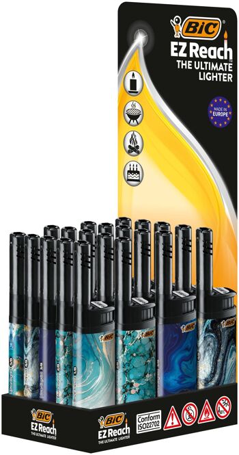 Présentoir de 20 briquets multi-usages BIC EZ Reach tm (coloris bleu) 1