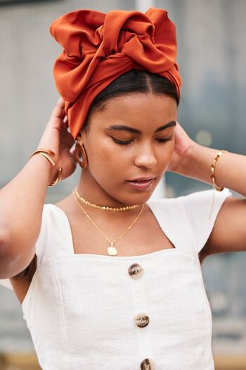 TURBAN - Africaine Orange Brulé 3