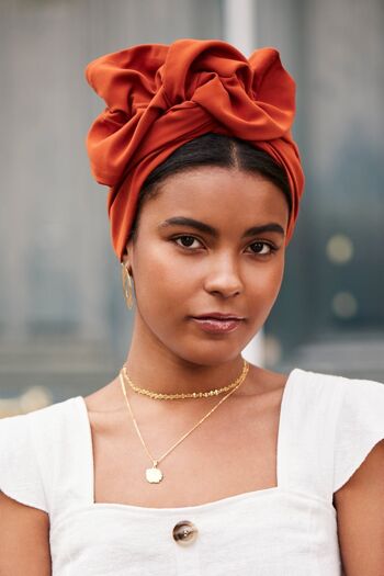 TURBAN - Africaine Orange Brulé 5