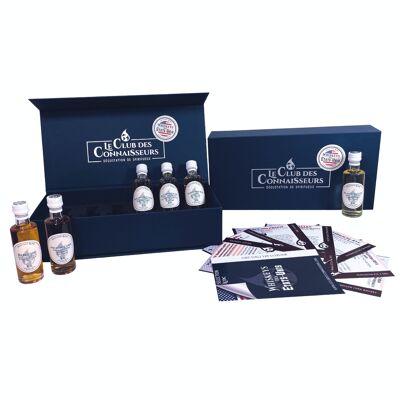 Coffret Dégustation Whisky des États-Unis - 6 x 40 ml Fiches de Dégustation Incluses - Coffret Cadeau Premium Prestige - En Solo ou en Duo