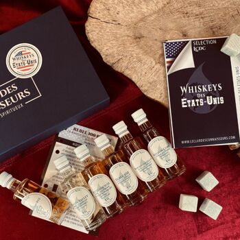 Coffret Dégustation Whisky des États-Unis - 6 x 40 ml Fiches de Dégustation Incluses - Coffret Cadeau Premium Prestige - En Solo ou en Duo 4