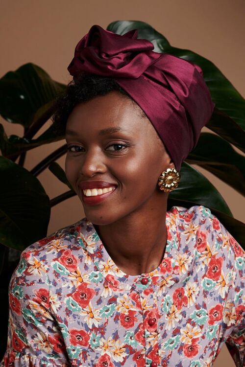 TURBAN - Africaine JACKIE - Pourpre