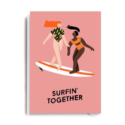 Greeting Card - ANA105 SURFIN TOGETHER GIRLS
