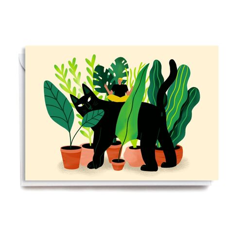 Greeting Card - ANA115 PLANT CAT