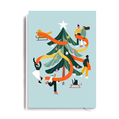 Greeting Card - ANA116 SKATING CHRISTMAS
