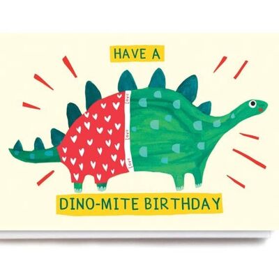 Tarjeta de cumpleaños Dino-mite