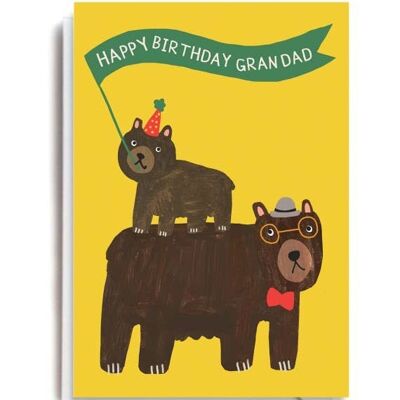 Tarjeta del oso del cumpleaños del abuelo