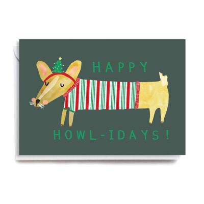 Greeting Card - DO135 HAPPY HOWL-IDAYS