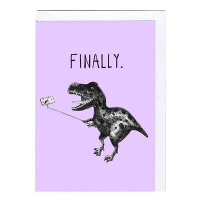 T Rex Selfie Card