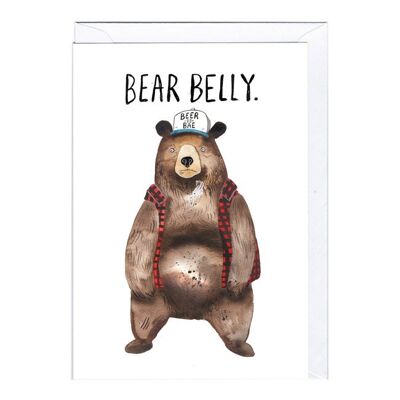 Greeting Card - JA2068 BEAR BELLY