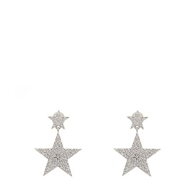Boucles d'oreilles pendantes en argent sterling Dainty Sparkle Star
