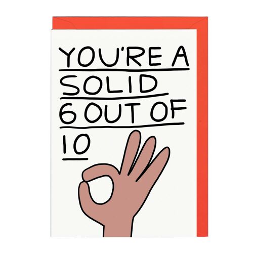 SIX OUT OF TEN LINES Card