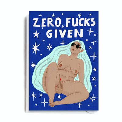 Greeting Card - MAX102 ZERO FUCKS