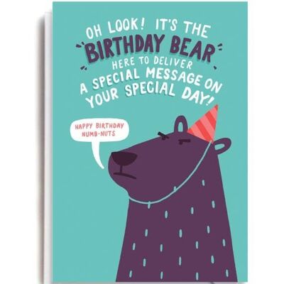 Tarjeta de oso de cumpleaños