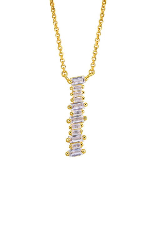 Gold Plated Sterling Silver Initial Necklace - Letter I