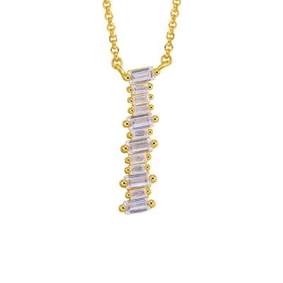 Gold Plated Sterling Silver Initial Necklace - Letter I