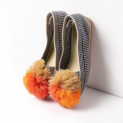 Amaya – Damen-Espadrilles mit Pompom und Gummisohle