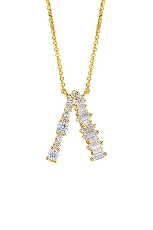 Gold Plated Sterling Silver Initial Necklace - Letter A