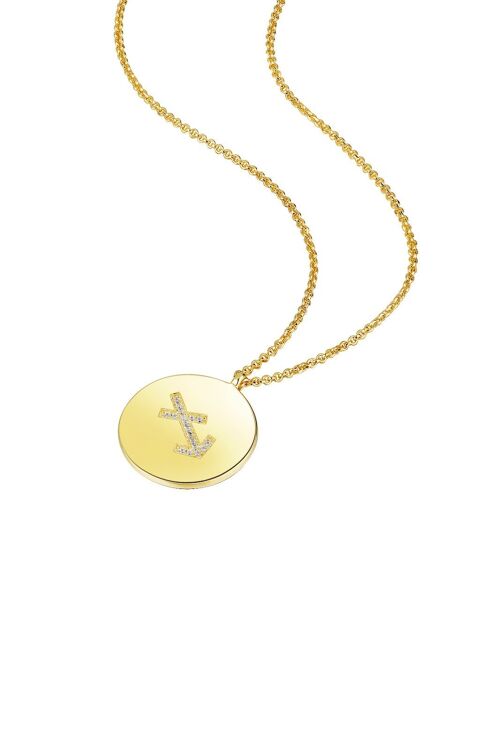 Gold Plated Silver Zodiac Necklace - Sagittarius