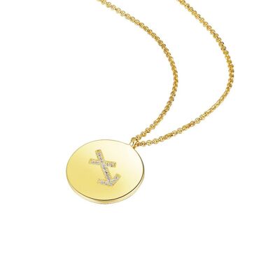 Collana con zodiaco in argento placcato oro - Sagittario
