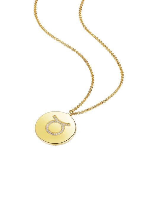 Gold Plated Silver Zodiac Necklace - Taurus