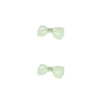 2-pack bow ties with clip - White